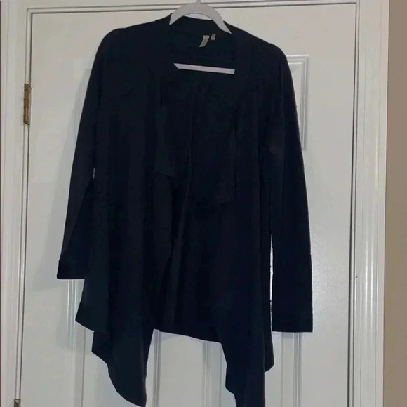 Shorn Cashmere Sweaters - H&M Black Draped Cardigan